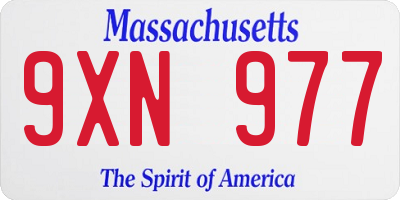 MA license plate 9XN977