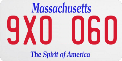 MA license plate 9XO060