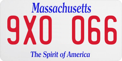 MA license plate 9XO066