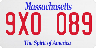 MA license plate 9XO089