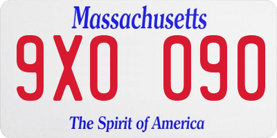 MA license plate 9XO090