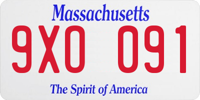 MA license plate 9XO091