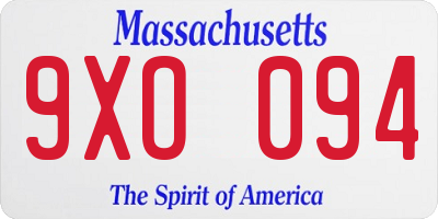 MA license plate 9XO094