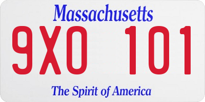 MA license plate 9XO101