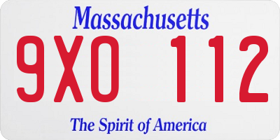 MA license plate 9XO112