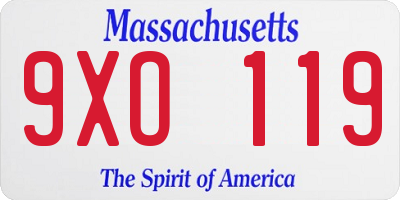 MA license plate 9XO119