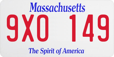 MA license plate 9XO149