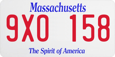 MA license plate 9XO158