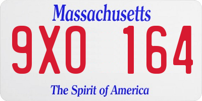 MA license plate 9XO164