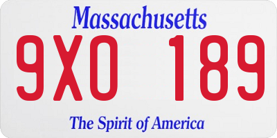 MA license plate 9XO189