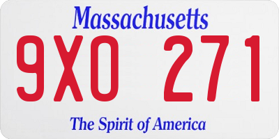 MA license plate 9XO271