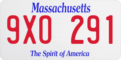 MA license plate 9XO291