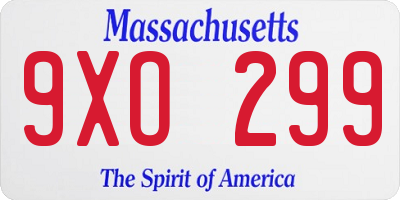 MA license plate 9XO299