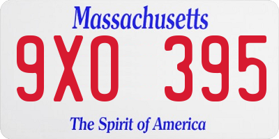 MA license plate 9XO395