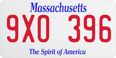 MA license plate 9XO396