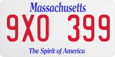 MA license plate 9XO399