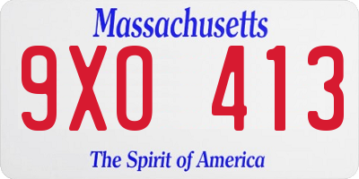 MA license plate 9XO413