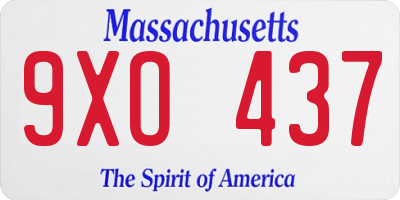 MA license plate 9XO437