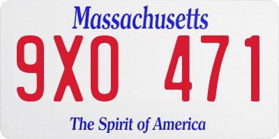 MA license plate 9XO471