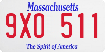 MA license plate 9XO511