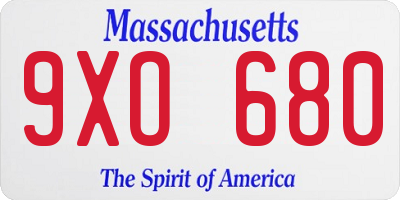 MA license plate 9XO680