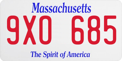 MA license plate 9XO685