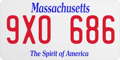 MA license plate 9XO686