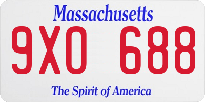 MA license plate 9XO688