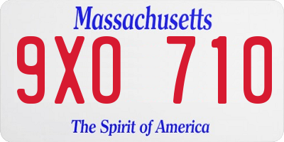 MA license plate 9XO710