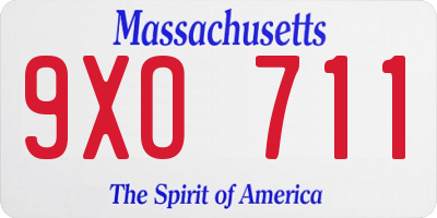 MA license plate 9XO711
