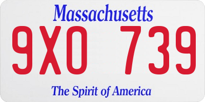 MA license plate 9XO739