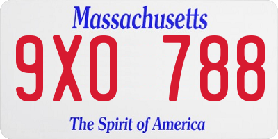 MA license plate 9XO788