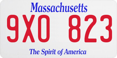 MA license plate 9XO823