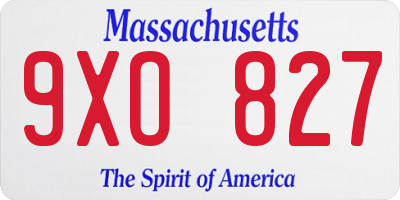 MA license plate 9XO827