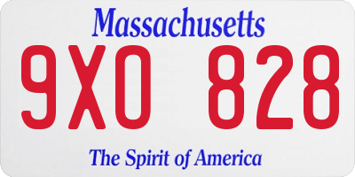 MA license plate 9XO828