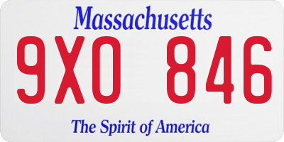 MA license plate 9XO846