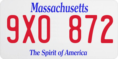 MA license plate 9XO872