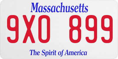 MA license plate 9XO899
