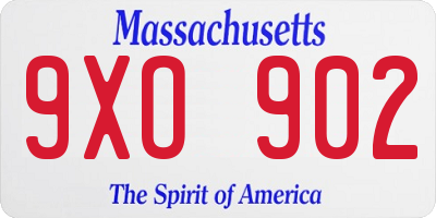 MA license plate 9XO902