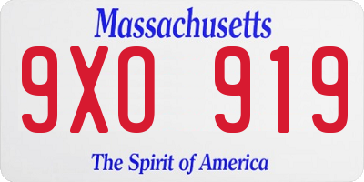 MA license plate 9XO919