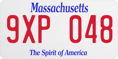 MA license plate 9XP048
