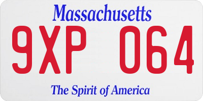 MA license plate 9XP064