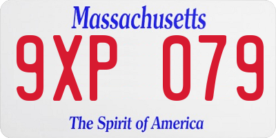 MA license plate 9XP079