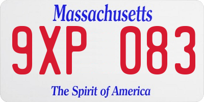 MA license plate 9XP083
