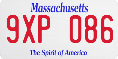 MA license plate 9XP086