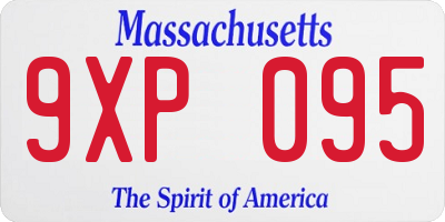 MA license plate 9XP095