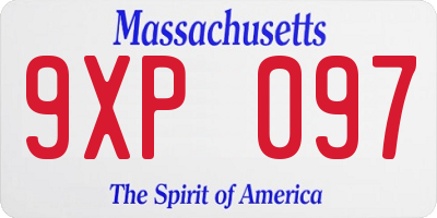 MA license plate 9XP097