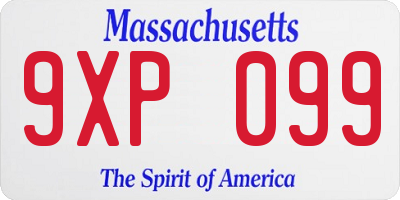 MA license plate 9XP099