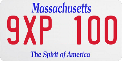 MA license plate 9XP100