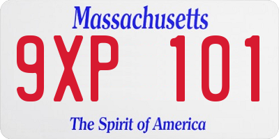 MA license plate 9XP101